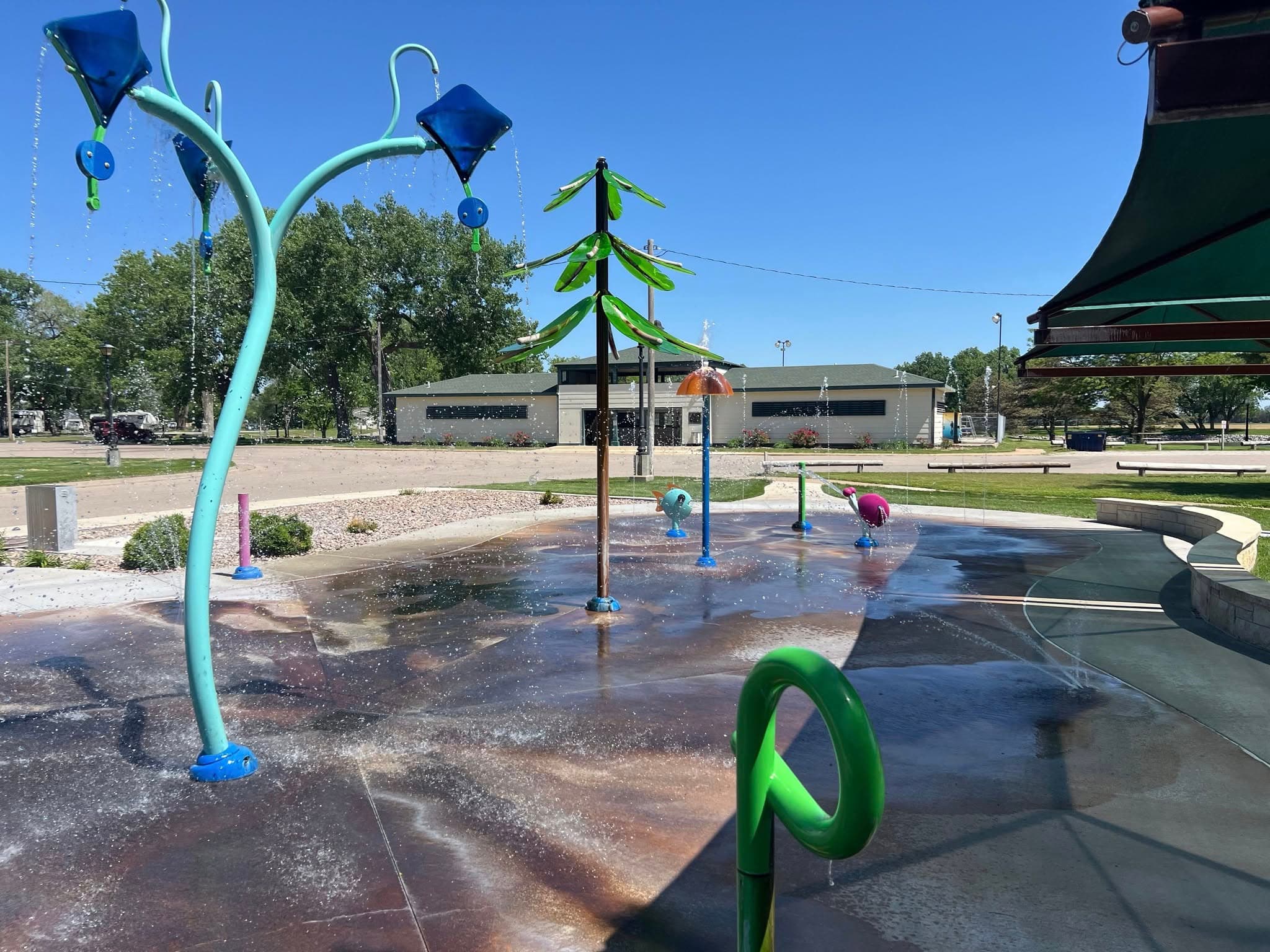 Kids playing at Sterling's splash park