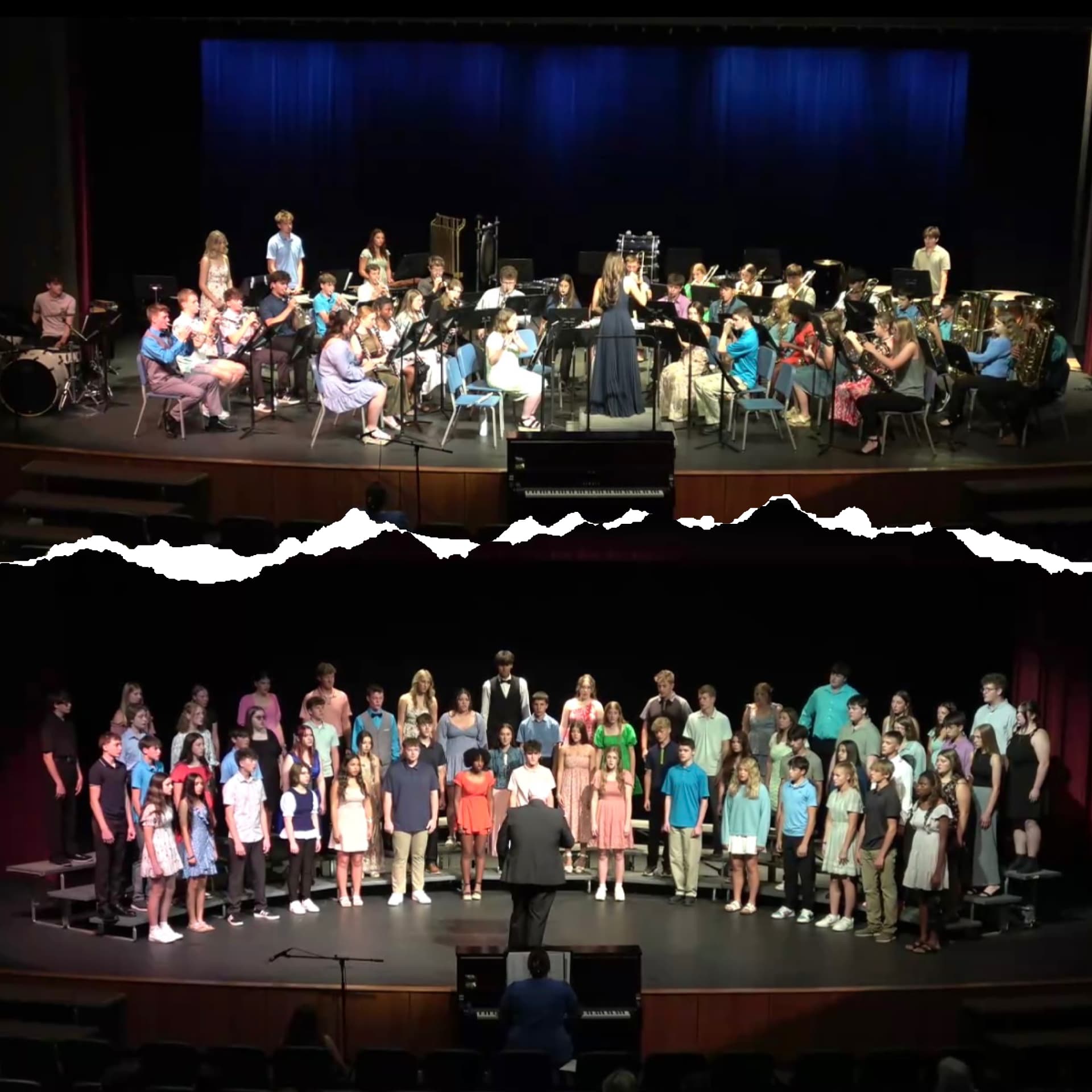 Sterling students performing in band and choir