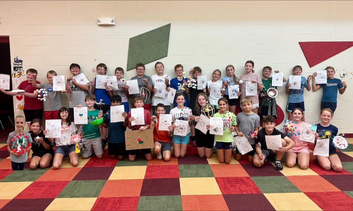 Students gathered at Sterling Grade School