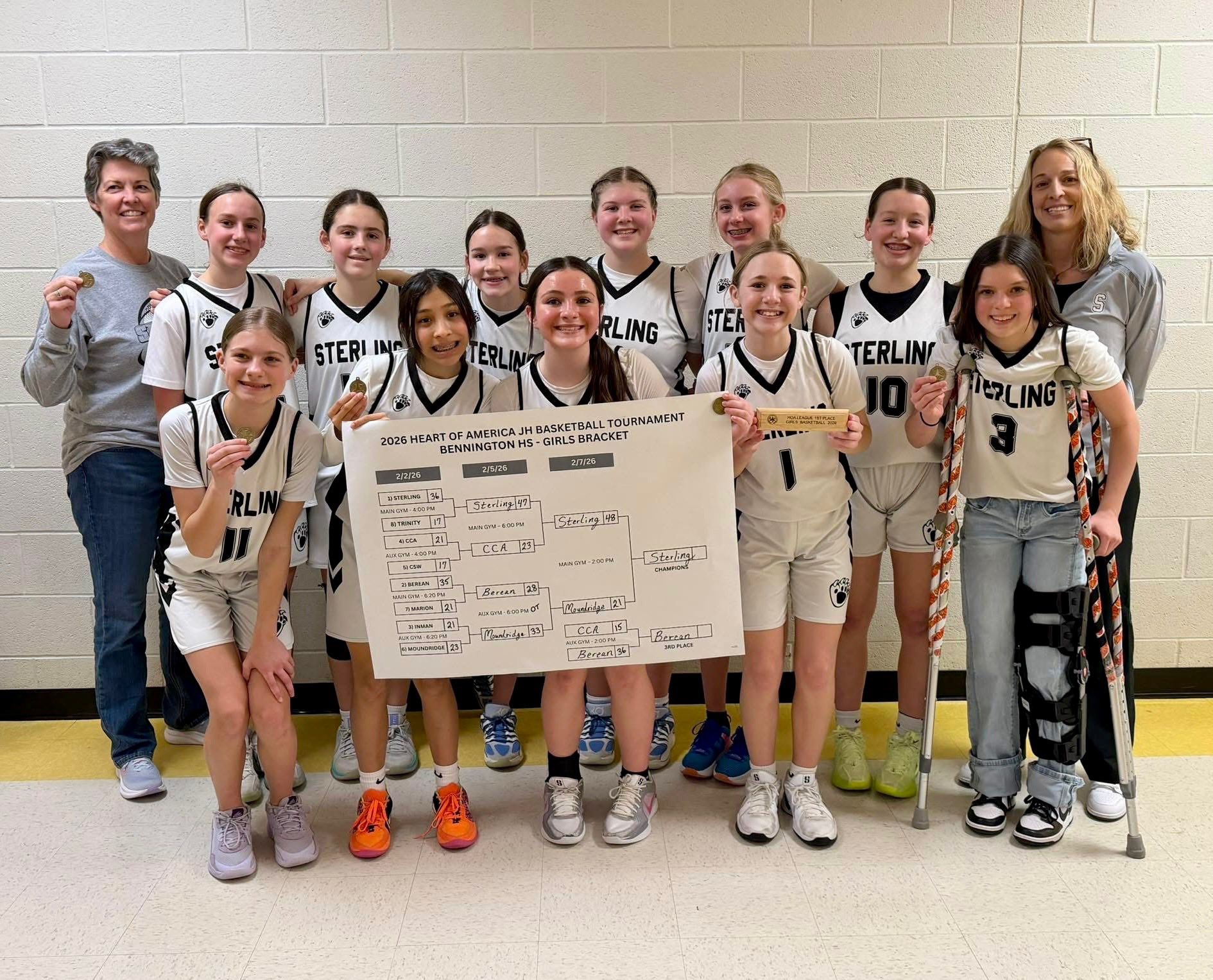 Sterling girls basketball players in action during a game